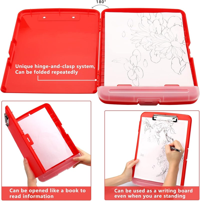 SFLHHDM Clipboard with Storage, Clip Boards 8.5x11, Plastic Clipboards with Pen Holder, Clip Board with Storage Compartments, Nurse Clipboard with Storage for Classroom, Student, Teacher - Image 4
